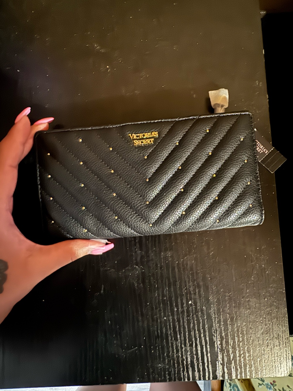 Victoria Secret Quilted Gold-Stud Wallet